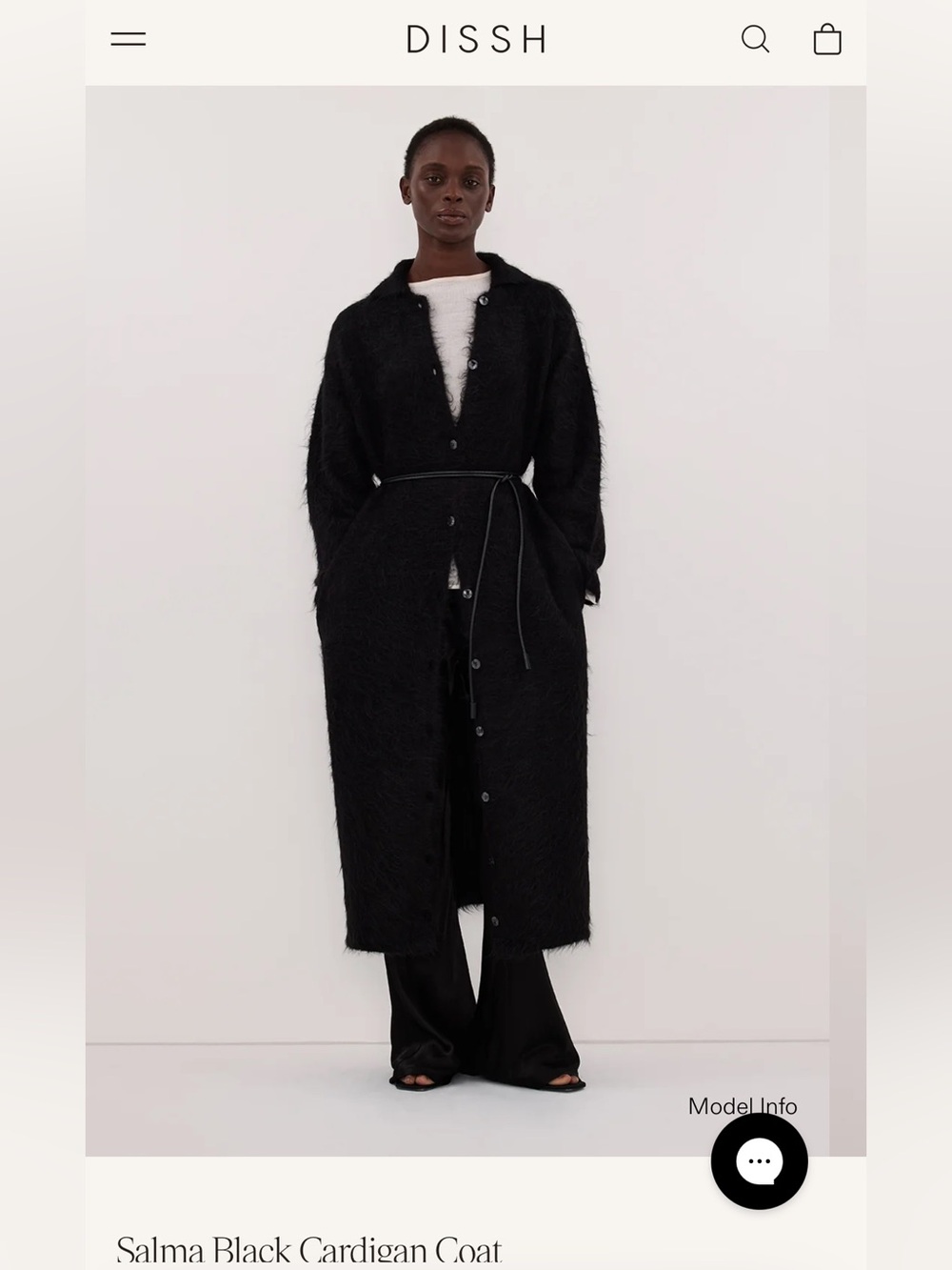 NET DISSH Salma Black Cardigan Coat
